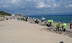 Dünya Çevre Günü'nde sahildeki atıklar toplandı, fidan dikildi