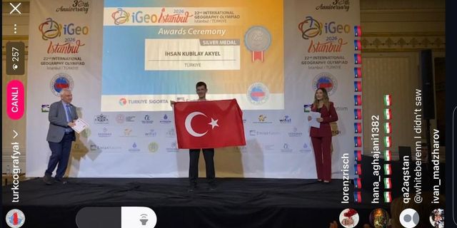 Bigalı öğrenci Uluslararası Coğrafya Olimpiyatı'nda Gümüş Madalya Kazandı