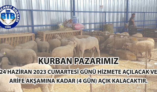 Kurban pazarı 4 gün açık