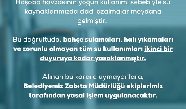 Biga Belediyesi'nden su kullanımı açıklaması