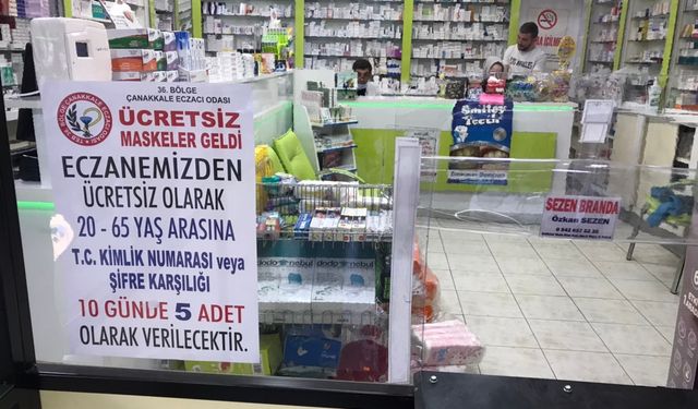 Ücretsiz maskeler Biga’da da dağıtılıyor