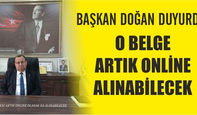 O belge artık online alınabilecek