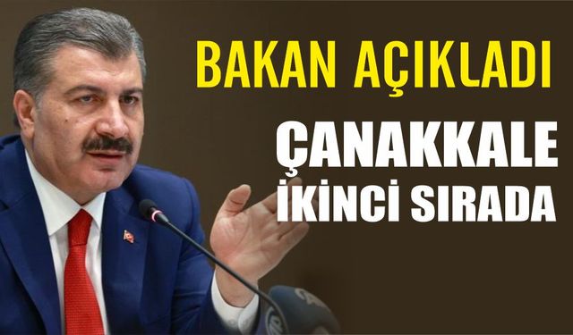 Bakan açıkladı: Çanakkale ikinci sırada