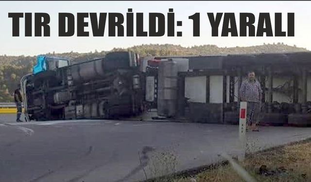 Meyve yüklü TIR devrildi: 1 yaralı