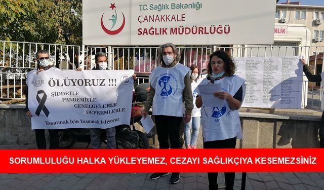 Sağlıkçılardan Sağlık İl Müdürlüğü önünde eylem