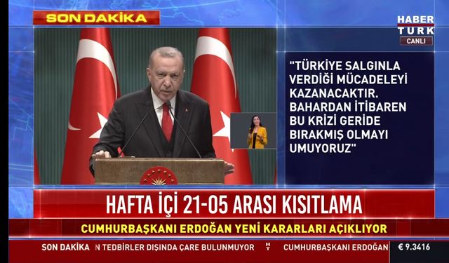 Cumhurbaşkanı Erdoğan yeni pandemi yasaklarını açıkladı