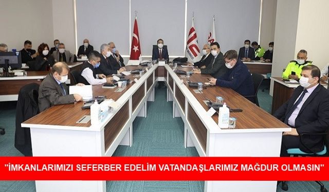 Valilikten Olumsuz Hava Koşullarına Hazırlık Toplantısı