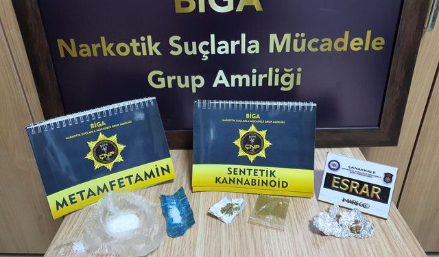 Biga polisi meydanı boş bırakmıyor: Silah ve uyuşturucu madde ele geçirildi