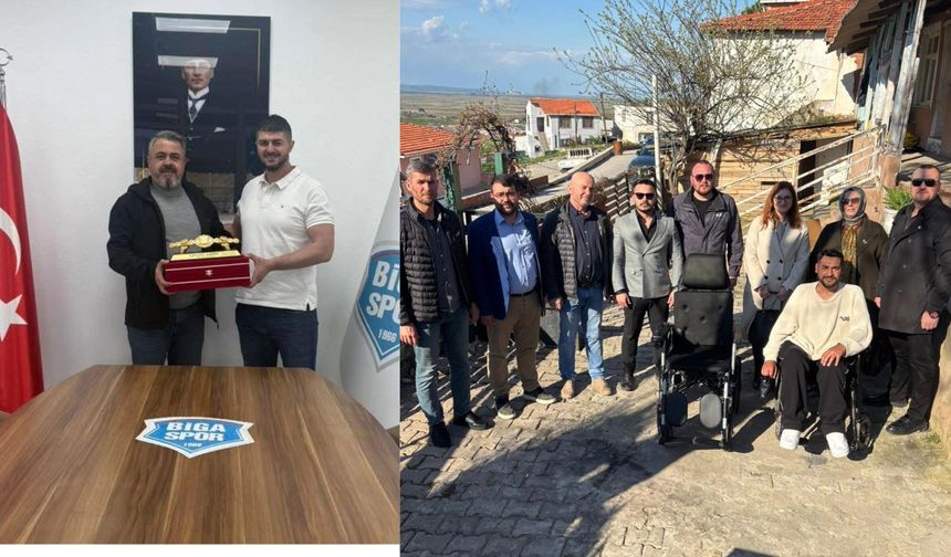 MHP heyetinden anlamlı ziyaret ve Bigaspor’a destek