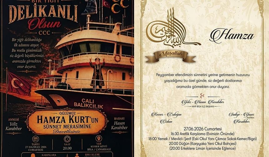 Hasan Karabiber’in oğlu Hamza Kurt için sünnet cemiyeti düzenlenecek