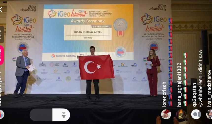 Bigalı öğrenci Uluslararası Coğrafya Olimpiyatı'nda Gümüş Madalya Kazandı