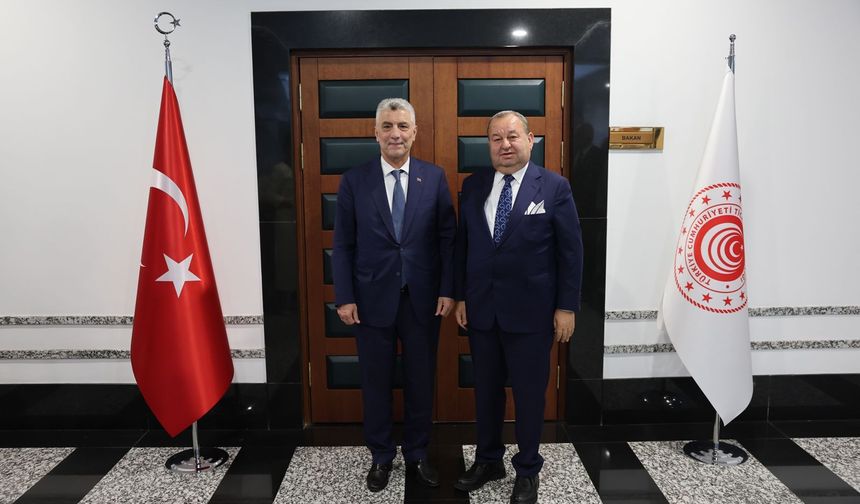 Başkan Şadan Doğan; Ticaret Bakanı Ömer Bolat ile görüştü: Gündem Serbest Bölge ve Liman…