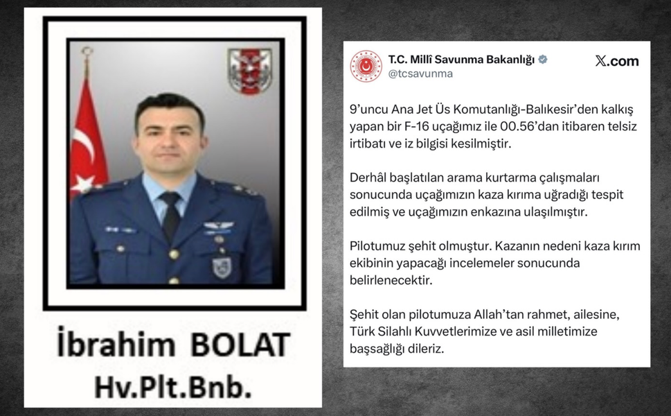 Balıkesir'de F-16 uçağı düştü: Pilot şehit oldu...