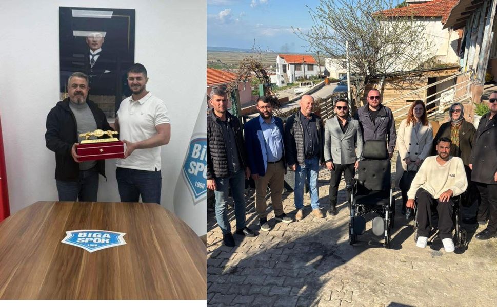 MHP heyetinden anlamlı ziyaret ve Bigaspor’a destek